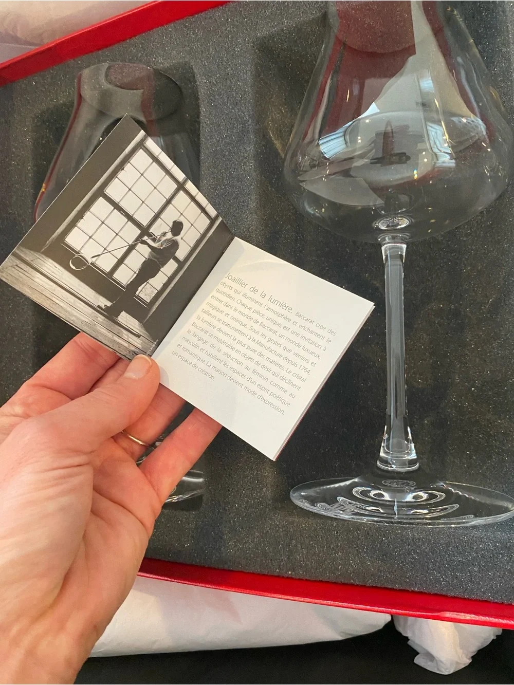 Set of 2 Neiman Marcus x Baccarat Château Red Wine Glasses with Baccarat box